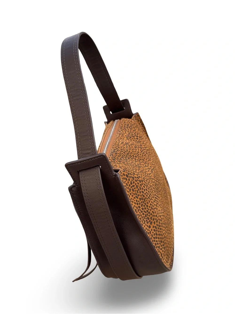 AllSaints Mini Hobo in Leopard Print Brown/Black